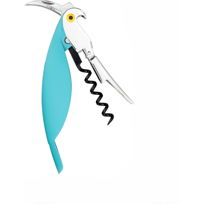 Відкривачка для вина Alessi 'Parrot' з алюмінію та PC, блакитна, 30 x 8 x 12 см