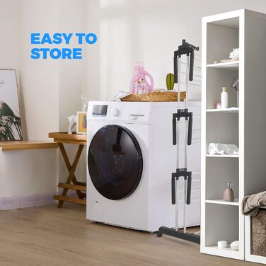 Сушарка для білизни Turm з колесами, складна, 3 рівні, сіра. Компактна сушарка-вежа для дому та вулиці