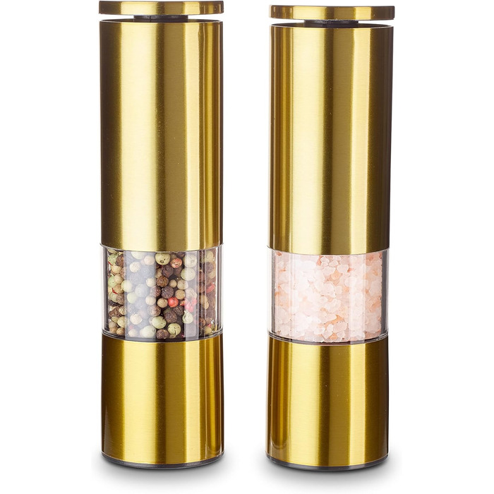 Набір для мелення перцю та солі Echtwerk (2 шт.), з нержавіючої сталі, ABS-керамічний механізм, ручний, для перцю, солі та чилі, Gold Edition
