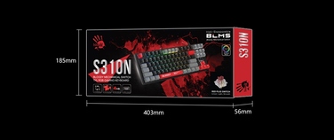 Ігрова механічна клавіатура Bloody S310N TKL RGB Red 1ms