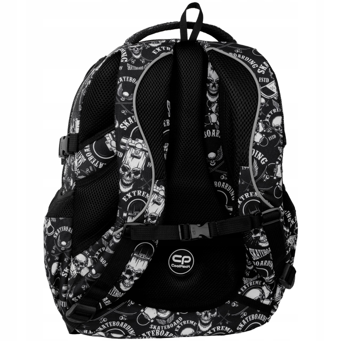 Шкільний рюкзак CoolPack 29 л, багатокамерний, білий/чорний/сірий