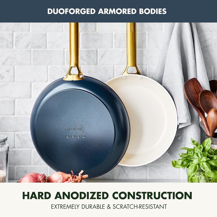 Набір сковорідок GreenPan Reserve: антипригарне покриття Ceramic, 20.3 та 25.4 см, без PFAS, для плити та духовки