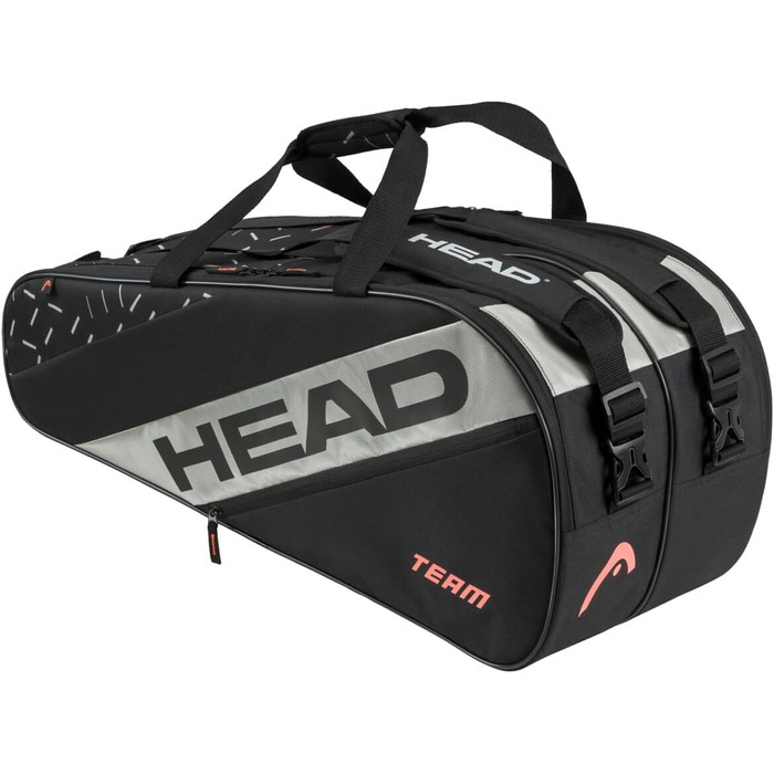 HEAD Team Racquet Bag - Black/Ceramic Color - Tennis Bag for Players
