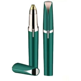 Електричний тример для брів та обличчя для жінок, безболісний, з гребінцем, білий/зелений