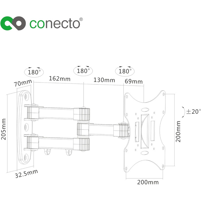 Кріплення для телевізора Conecto SA-CC50254-V2: 23-42