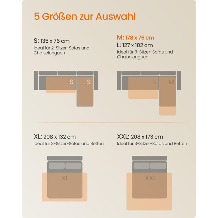 Водонепроникний килимок для собак Feandrea, 178 x 76 см, захист для авто/дивану, машинка миється, антиковзаюча підкладка, стеганий дизайн, сірий PPB025G01 M