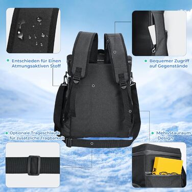 30L Cooler Bag Large Foldable - Cooler Bag for Food & Drinks, Picnic Bag, Insulated Thermal Bag, Cooler Bag Car for Beach/Picnic/Camping/BBQ (Black)