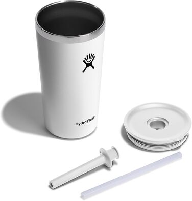 Термостакан Hydro Flask Travel Tumbler 1180 мл (40 Oz) з кришкою та трубою, нержавіюча сталь, вакуумна ізоляція, білий