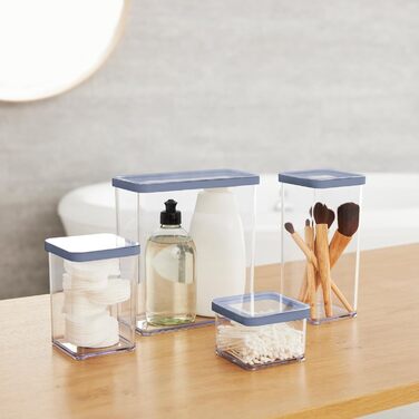 Rotho Loft Set Storage Containers 5-Piece LOFT, Plastic (PP) BPA-Free, Transparent, (32.3 x 22.3 x 16.6 cm)