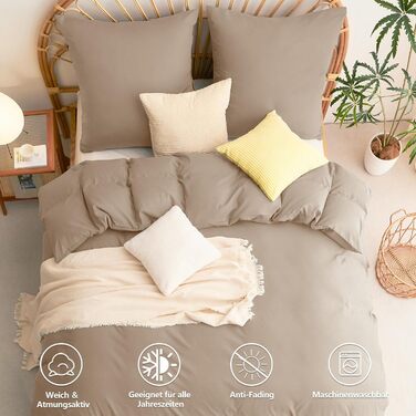 Комплект постільної білизни WAVVE 135x200 (4 шт.) з мікрофібри, бежевий - 135x200 + 2x80x80