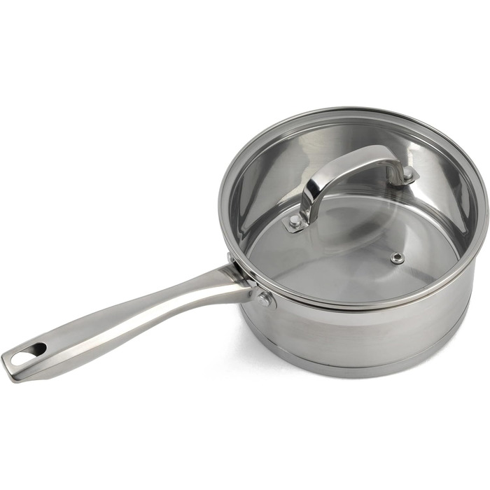 Набір каструль Salter Timeless 3-рівневий паровар з нержавіючої сталі, 18 см, з ручками та скляною кришкою, антипригарне покриття, пароварка для овочів, сумісний з індукційними плитами (3 шт.)