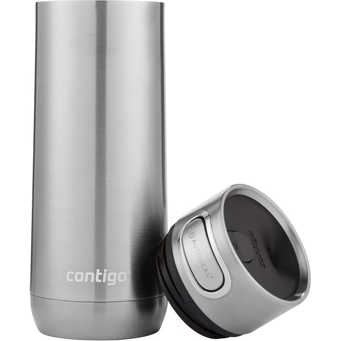 Термокружка Contigo Luxe Autoseal з нержавіючої сталі, 360 мл, виготовлена з BPA-free матеріалів, з невеликим отвором, не протікає, для кави з собою, можна мити в посудомийній машині