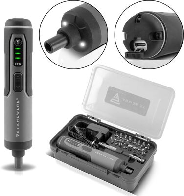 Електричний шуруповерт STAHLWERK з акумулятором 1300 mAh, USB-C, 3.6V, LED, ергономічна ручка