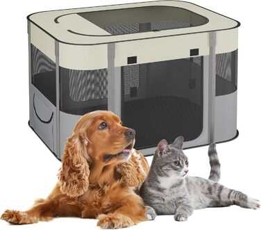 Вольєр для цуценят Relaxdays: розкладний, 43x71x55 см, для дому та вулиці, переносна конструкція, оксфордська тканина, багато кольорів