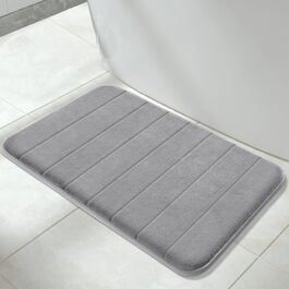 Килимок для ванної кімнати Yimobra з ефектом пам'яті (Memory Foam), м'який та гігроскопічний, протиковзкий, сірий, 50 x 80 см