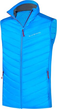 Чоловіча гібридна жилетка Black Crevice: спортивна, тепла та дихаюча, з коміром-стійкою (M, блакитний/червоний)