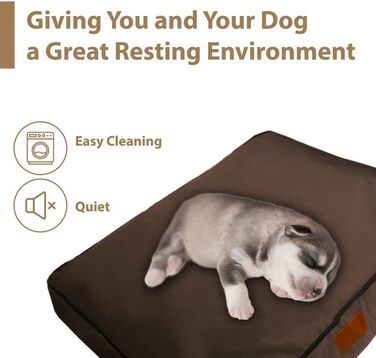 Ліжко для собак Ellie-Bo, XXL, зелене з коричневими паспалями, 117x75x10 см, з м'яким, пральним матрацом та водонепроникним покриттям Oxford