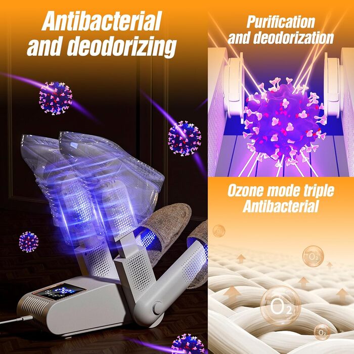 Електричний сушильник для взуття та рукавичок - швидке сушіння, підходить для взуття, рукавичок, шапок та лижних черевиків, білий