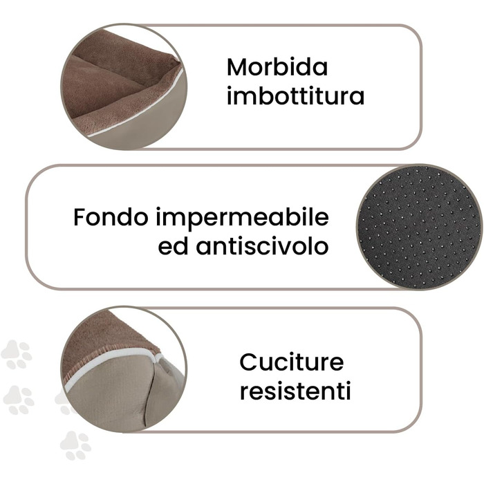 Лежанка для собак та котів Sogni E Capricci NUVOLA, сіра, 62x50x17 см