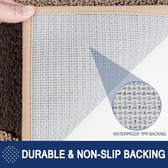 Килимок для дому FCSDETAIL 50x80 см, миючий, водонепроникний, антиковзаючий, для собак, входів, мокрих лап (Бежевий)