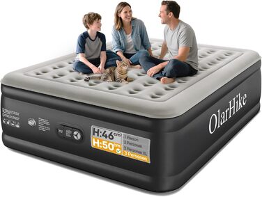 Надувний матрац OlarHike для кемпінгу та дому - 200 x 140 x 46 см (3 особи)