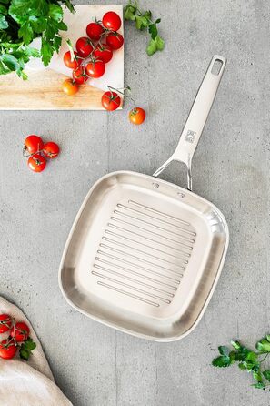 Бра Signature Гриль-сковорода рифлена 24 см з нержавіючої сталі, універсальна для всіх плит