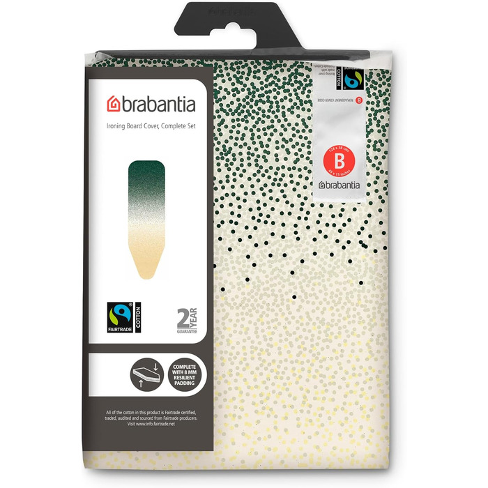 Чохол для гладильної дошки Brabantia New Dawn з 8 мм шаром піни, Fairtrade бавовна, 124 x 38 см