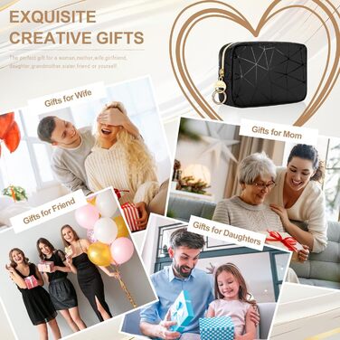 Косметичка жіноча мініатюрна, водонепроникна, PU, для подорожей та зберігання косметики, чорно-бежева