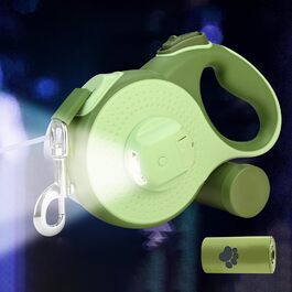 Рулетка для собак з LED-підсвічуванням та тримачем для відходів, 8 м, для собак до 50 кг, без перекручування, з функцією швидкого гальмування