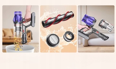 Вертикальний пилосос Laresar V7, жовтий/золотий