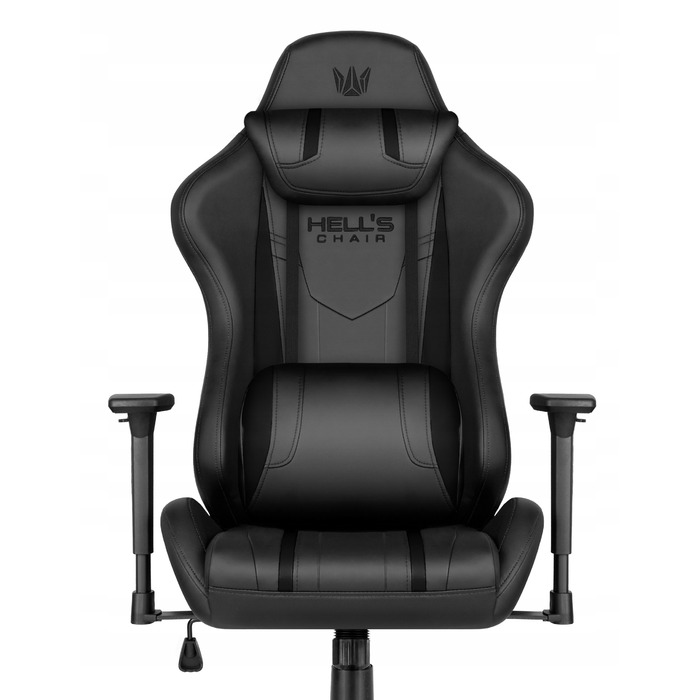 Ігрове офісне крісло Hell's Chair HC-1013 Black, обертове, екошкіра та замша