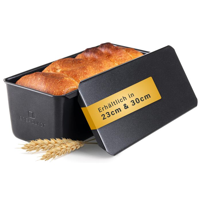Форма для випічки хліба BREADLYST® Преміум з кришкою, вузька висока 23x11x10 см (30 см) - вуглецева сталь з антипригарним покриттям, до 260°C