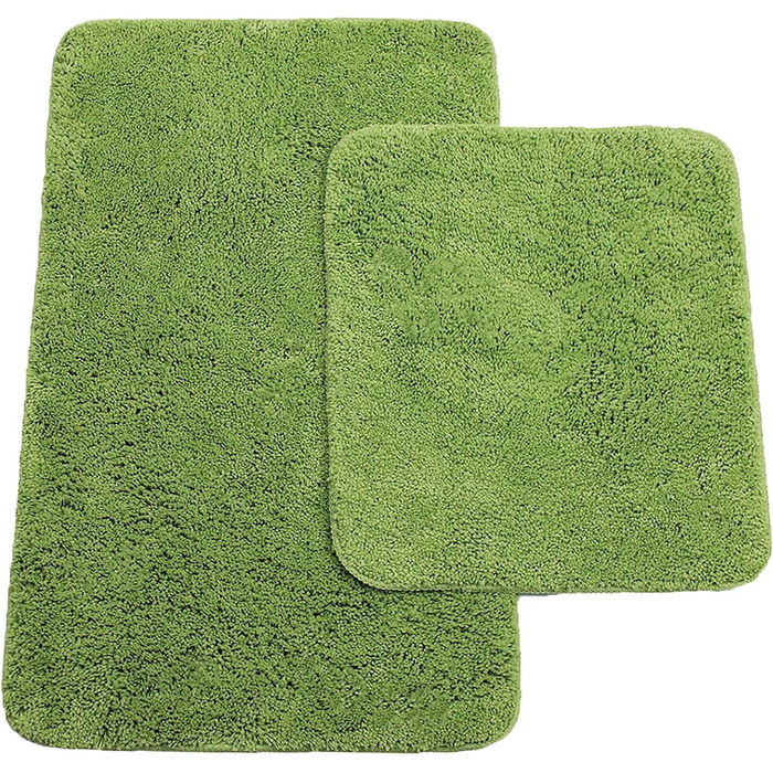 Brandsseller Green Bath Mat Set - 2 Piece Set: 50x80cm & 45x50cm