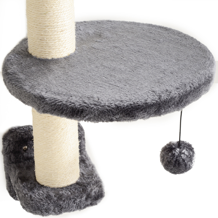 PawHut 4-Piece Cat Climbing Wall - Cat Climbing Wall Set with Hammock and Bridge, Supports up to 5 kg, Dark Grey