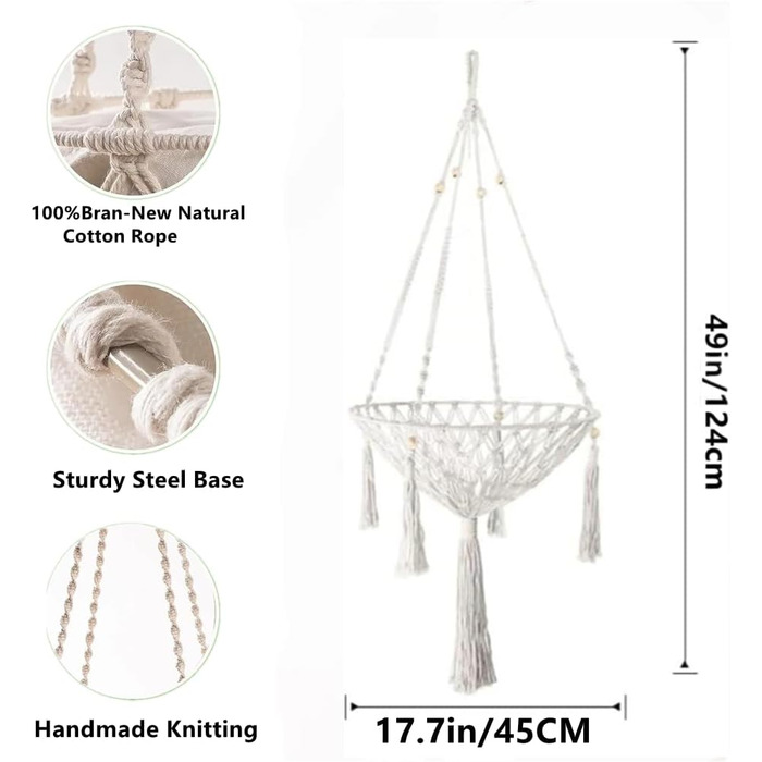 Гніздо-гойдалка для кота, бавовна, 45 см (білий)