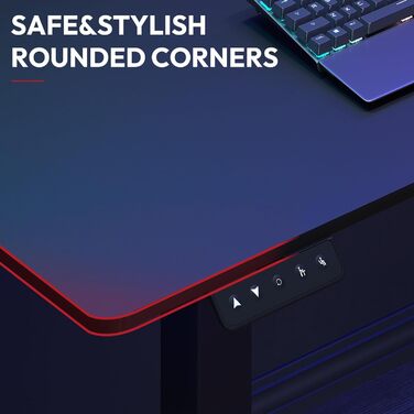 Регульований стіл Sanodesk (180x110 см) - кутовий, з двома моторами, пам'ять, білий. Розміри: 180x80 см, чорний