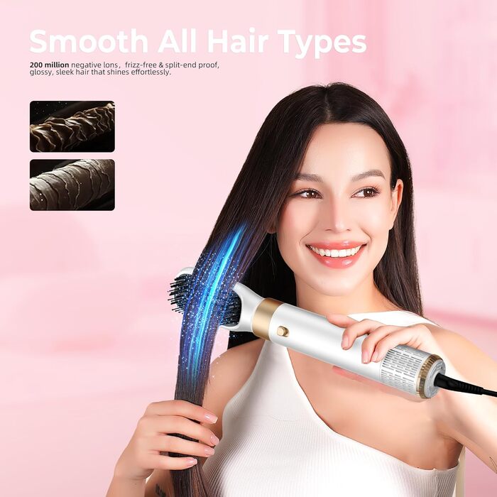 Професійний фен-щітка Pro Airbrush Hair styler 6 в 1: 6 функцій для укладки, 1000W, сушка та створення локонів