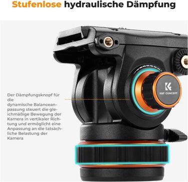 Штатив для камери K&F CONCEPT VA3+BV20: відео штатив з поворотним кріпленням, 184 см, для DSLR, відеокамер