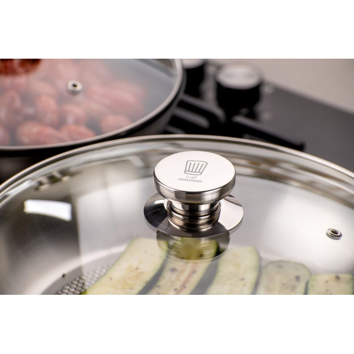 Fackelmann Chefkoch 2-Piece Stainless Steel Fry Pan Set - 28cm & 24cm - Induction & Dishwasher Safe