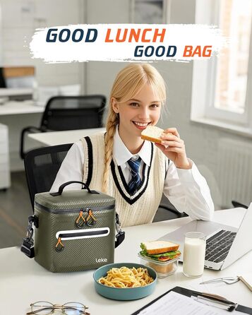 Lekesky 20L Ізольована Сумка-Холодильник – Переносна, Водонепроникна Сумка для Пікніка, Походу, Пляжу, Грилю (B-армійний зелений)