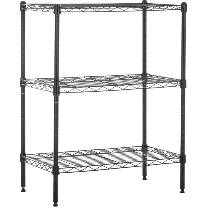 Amazon Basics Narrow Storage Cabinet with 3 Shelves, Adjustable Shelves, and Leveling Feet, Maximum Weight Capacity 340 kg, Black, 34 cm D x 58.9 cm W x 76.2 cm H