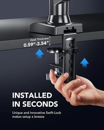 Кріплення для монітора HUANUO, 13-32 дюйми, регульований, VESA 75/100 мм, чорний