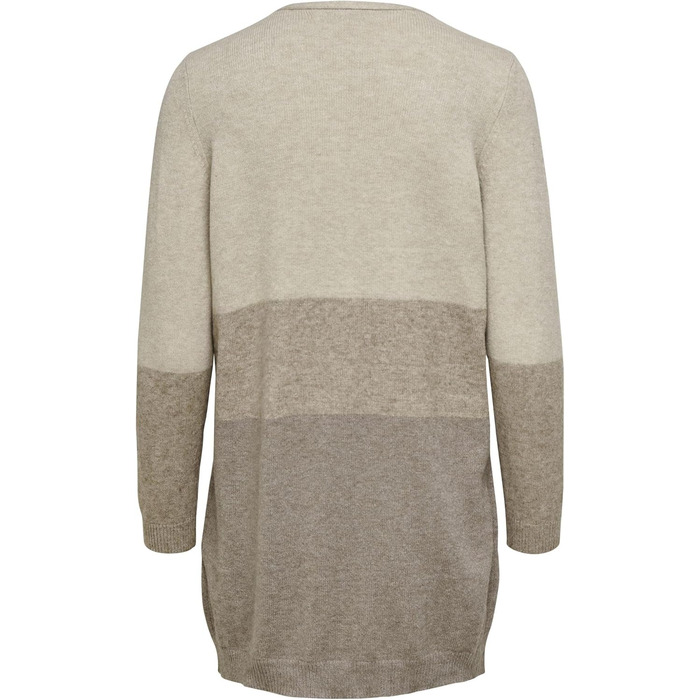 Жіноча в'язана кофта ONLQUEEN M, смугаста / бежево-димний