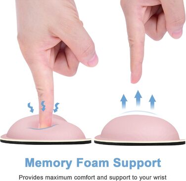 Підставка для зап'ястя Dapesuom - м'яка підставка для клавіатури з memory foam, для офісу та дому, рожева