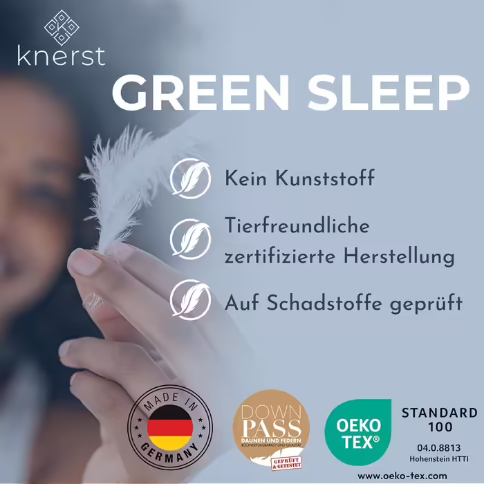 KNERST Summer Quilt 155x220 cm Made in Germany - Summer Down Quilt 155x220 - soft Bedspread 155x220 - Summer Bedspread with Ökotex & Downpass Certification - Down Bedspread with Down & Feathers