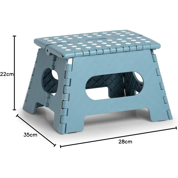 Складний стілець Zeller 13037 Premium, пластиковий, розкладний, з сертифікацією TÜV, вантажопідйомність 150 кг, колір айсбліу