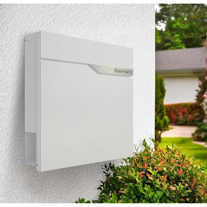 Поштова скринька Metzler антрацит з газетницею та табличкою для імені, RAL 7016, вулична, стійка до корозії, для настінного монтажу, сучасний дизайн 37x37x10.5 см