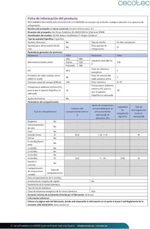 Міні-холодильник Cecotec Bolero CoolMarket TT Origin 110 синій 110л з LED-підсвіткою та полицями з скла