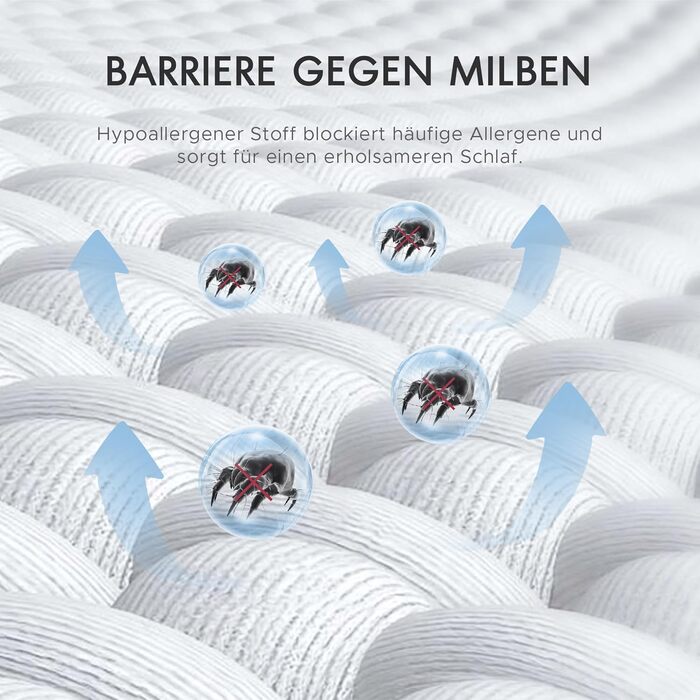Degrees of Comfort Allergy Cover 90x200 cm Mattress Cover, Waterproof, Dust Mite Cover Anti Dust Mites and Bed Bugs Encasing with Zipper, Comfortable Cotton Surface, Height 13-16 cm