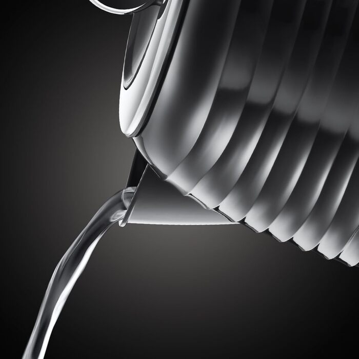 Електричний чайник Russell Hobbs Inspire 1.7л, 2400W, чорний з високоякісною глянцевою поверхнею, фільтр від накипу, індикатор рівня води, знімний кришка